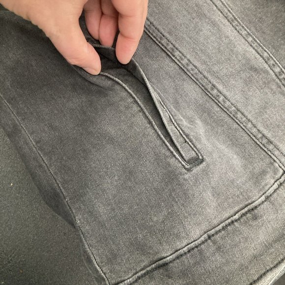 DC Men’s Denim Jean Jacket Charcoal Matt Black Unisex Adult Size X 99% Cotton - Picture 6 of 12